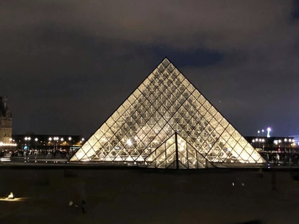 The glass pyramid of the Louvre in Paris